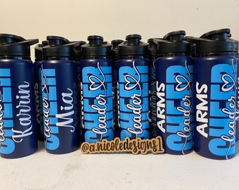 Cheerleader Water Bottles  / Cheerleading Water Bottle/Cheer Gifts/Gifts for Cheerleaders/Personalized water bottles/ Cheerleader