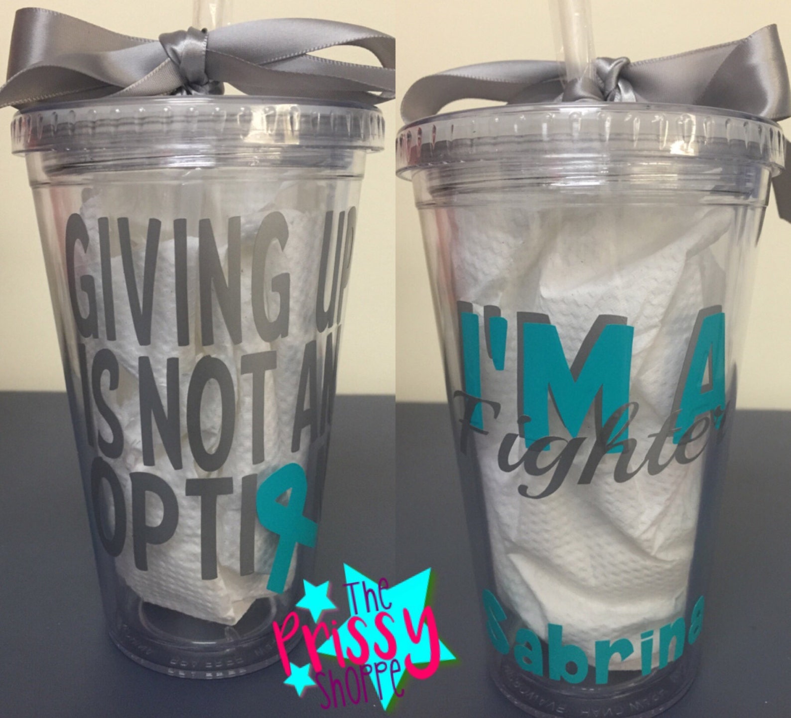 Cups for a cause/ Cancer Awareness tumblers/ Personalized Etsy