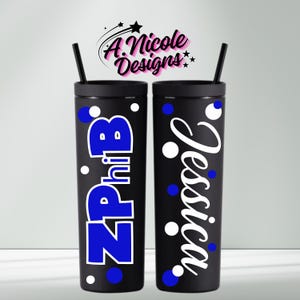 Zeta Phi Beta Matte Black Tumbler