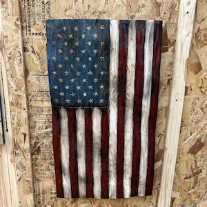 Textured Wood Wavy Flag Vertical  - Medium