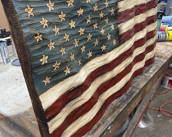 Textured Wood Wavy Flag - Large- Large