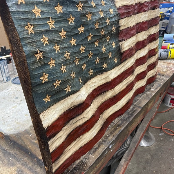 Textured Wood Wavy Flag - Large- Large