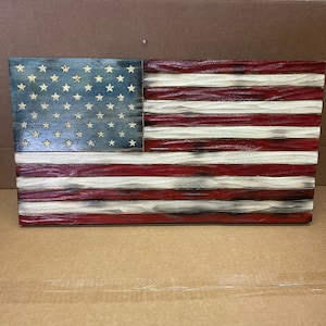 Klein: houten Amerikaanse vlag
