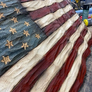 Textured Wood Wavy Flag Large Large image 2