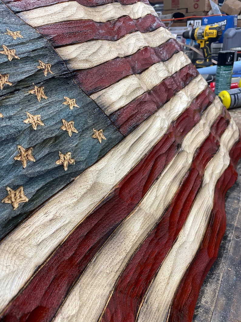 Textured Wood Wavy Flag Large Large image 2