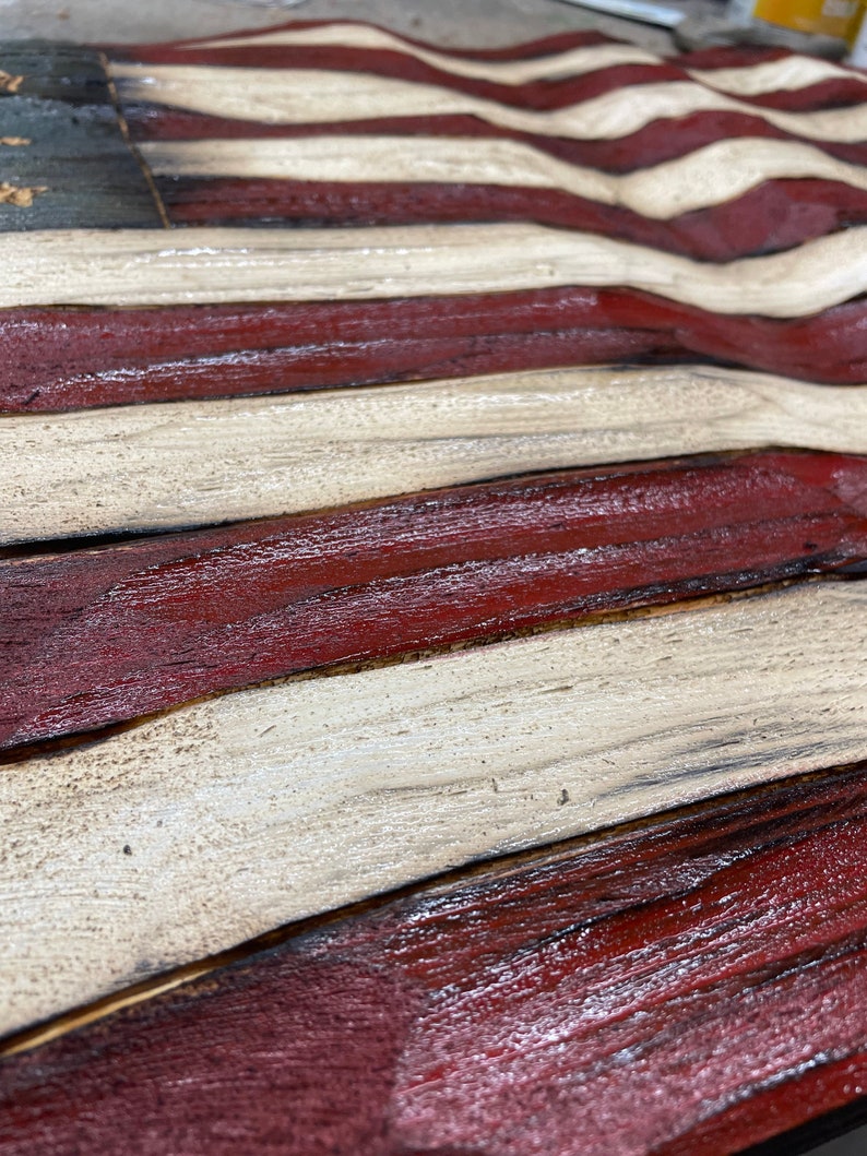 Textured Wood Wavy Flag Large Large image 5