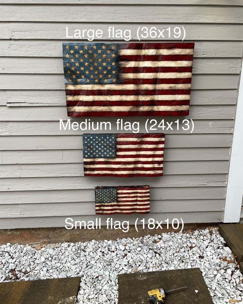 Wood Wavy USA Flag Large image 4