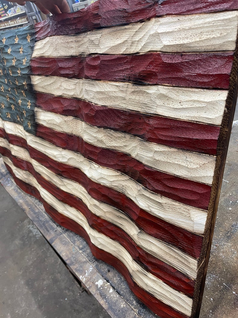 Textured Wood Wavy Flag Large Large image 7