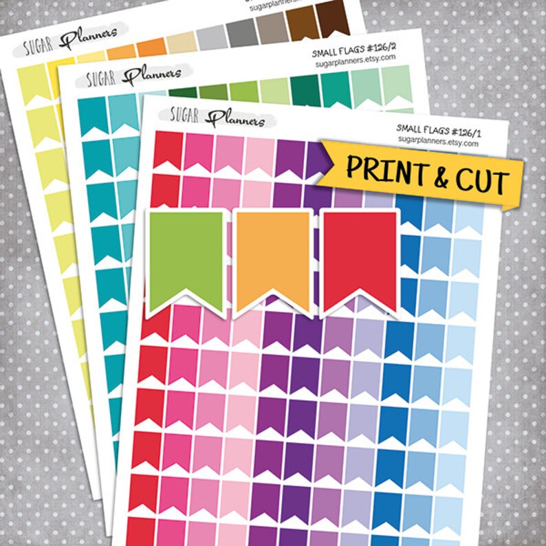 Printable Small Flags Stickers Flags Printable Printable Etsy