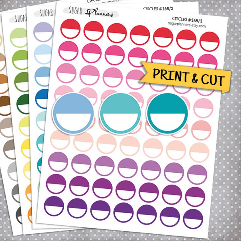 50 percent Circle Stickers, Printable Planner Stickers, Erin Condren Planner Stickers, Spherical Stickers, 50 percent Circle Planner Stickers image regarding Printable Stickers Round called Fifty percent Circle Stickers, Printable Planner Stickers, Erin Condren Planner Stickers, Spherical Stickers, 50 % Circle Planner Stickers