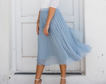 Constant Love® Midi Jupe en tulle bleu pastel - Mariage Mariage Mariage - Bureau de l’État civil