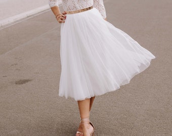 Constant Love® Midi Long Tulle Skirt - Bridal Skirt Bridal Wedding - Registry Office