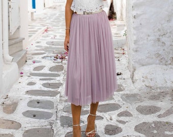 Constant Love® Midi Length Old Pink Tulle Skirt - Bridal Skirt Bridal Wedding - Registry Office