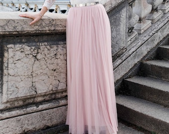 Constant Love Soft-Rose Floor-Length Tulle Skirt - Wedding Skirt Bride or Bridesmaid