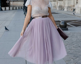 Constant Love® Midi Länge Altrosa Tüllrock - Brautrock Braut Hochzeit - Standesamt