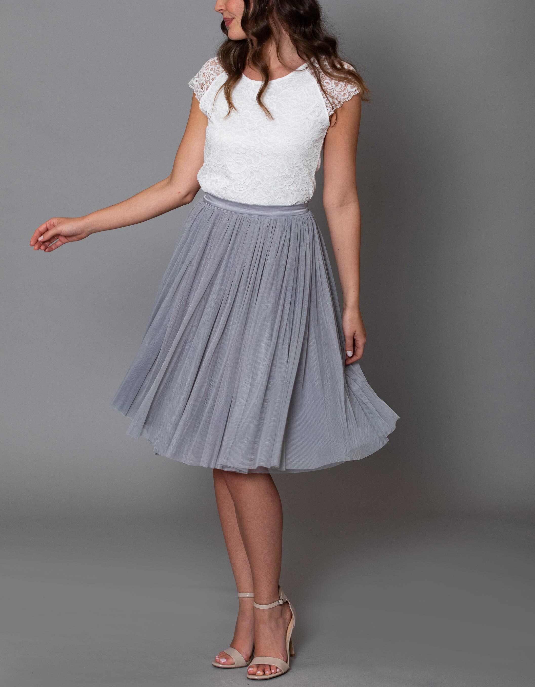 Constant Love® Grey Short Tulle Skirt Wedding Skirt | Etsy