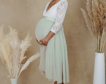 Umstandsbrautkleid Aus Tüll - Ärmellos & Elegant