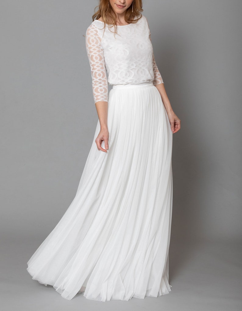 12 traumhafte und günstige Hochzeitskleider unter 500 € Constant Love® Langer Tüllrock Brautrock Braut Hochzeit Bild 1