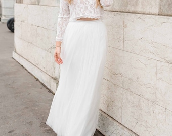 Constant Love® bridal skirt long tulle skirt cream white - wedding skirt bride