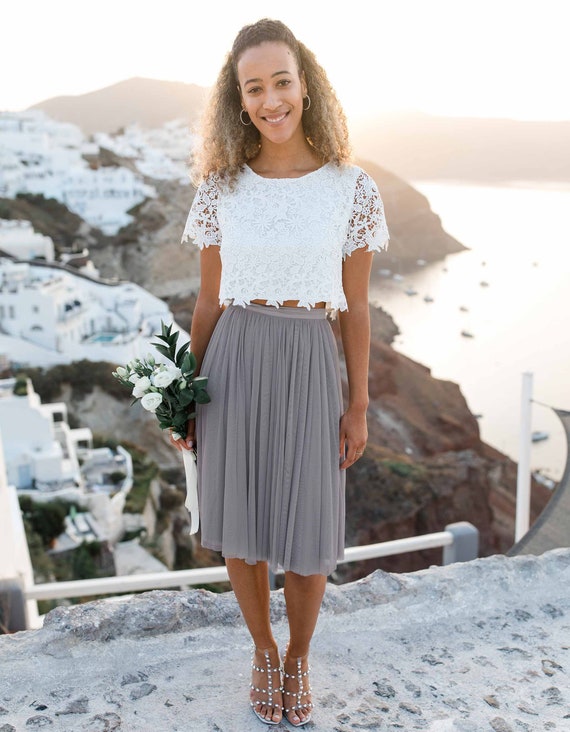 Buy Constant Love® Grey Short Tulle Skirt Wedding Skirt
