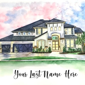 Custom House Portrait | Hand-Painted Watercolor | Housewarming Gift | First Home Gift | Home Illustration | Realtor Closing Gift | Home Art
