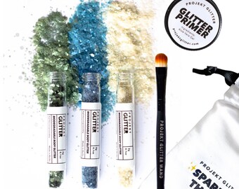 Biologisch abbaubarer Glitzer für Festivals: PURE DOPE (inkl. Glitzerkleber & Pinsel)