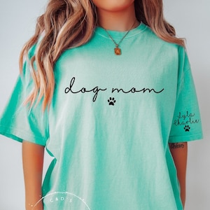 Custom Dog Mom Shirt - Dog Mom Comfort Color Shirt - Dog Mom Shirts - Womens Pocket Tees - Dog Mom Tshirt - Dog Mom Gift - Dog Mom Tee