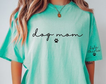 Custom Dog Mom Shirt - Dog Mom Comfort Color Shirt - Dog Mom Shirts - Womens Pocket Tees - Dog Mom Tshirt - Dog Mom Gift - Dog Mom Tee