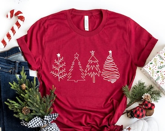 Christmas Tees - Merry Christmas Shirt - Christmas Tree Shirt - Christmas Party Shirts - Women's Christmas Tees - Holiday Tees - Winter Tees