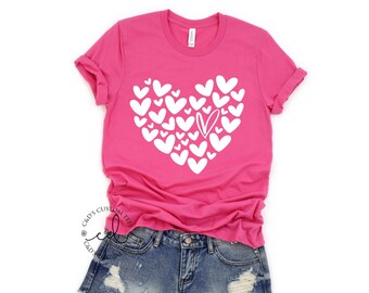 Valentine's Day Shirt - Women's Valentine's Tee - Women's Valentines Tees - Glitter Valentine's Shirts - Valentines Day - Heart Tees