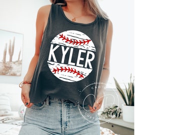 Custom Baseball Shirts - Baseball Comfort Color Tank Top - Baseball Shirt - Baseball Tees - Mom Shirts - Sports Mom Tees - Game Day Shirt