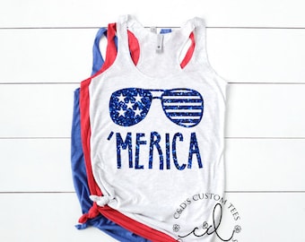 Merica Tank Top - Women's 4th Of July Tank - July 4th Tank Top - America Tank Top - Patriotic Tank Top - Merica Shirt - Women's Merica Tee