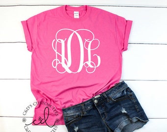 Monogram Tee - Monogrammed Shirts - Women's Monogram Tees - Monogram - Monogrammed Tee - Shirts For Women - Women's Tees - Unisex Mom Tees