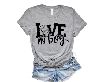Baseball Shirt - Love My Boy Baseball Shirt - Baseball Tees - Baseball Tank Tops - Baseball Shirts - Mom Shirts - Sports Mom Tees