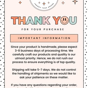 a thank card for a customer