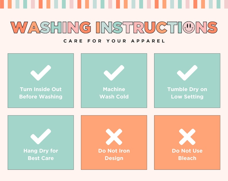 the instructions for washing instructions