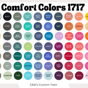 a color chart with different colors in it