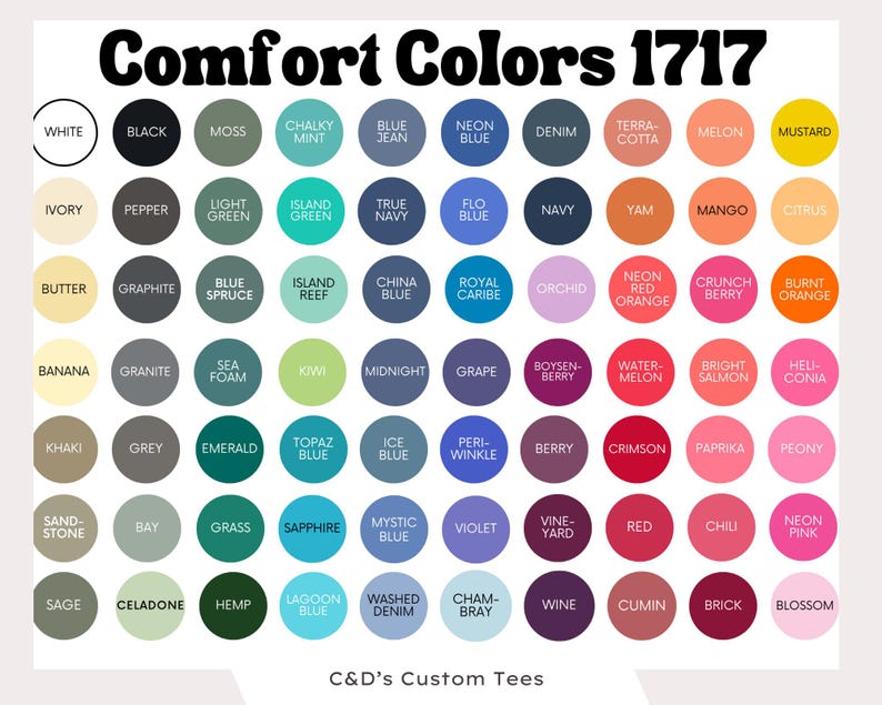 a color chart with different colors in it