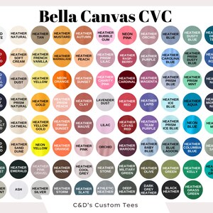 a color chart with the names of different colors