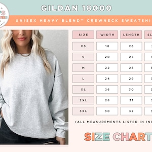 a women's size chart for a sweatshirt