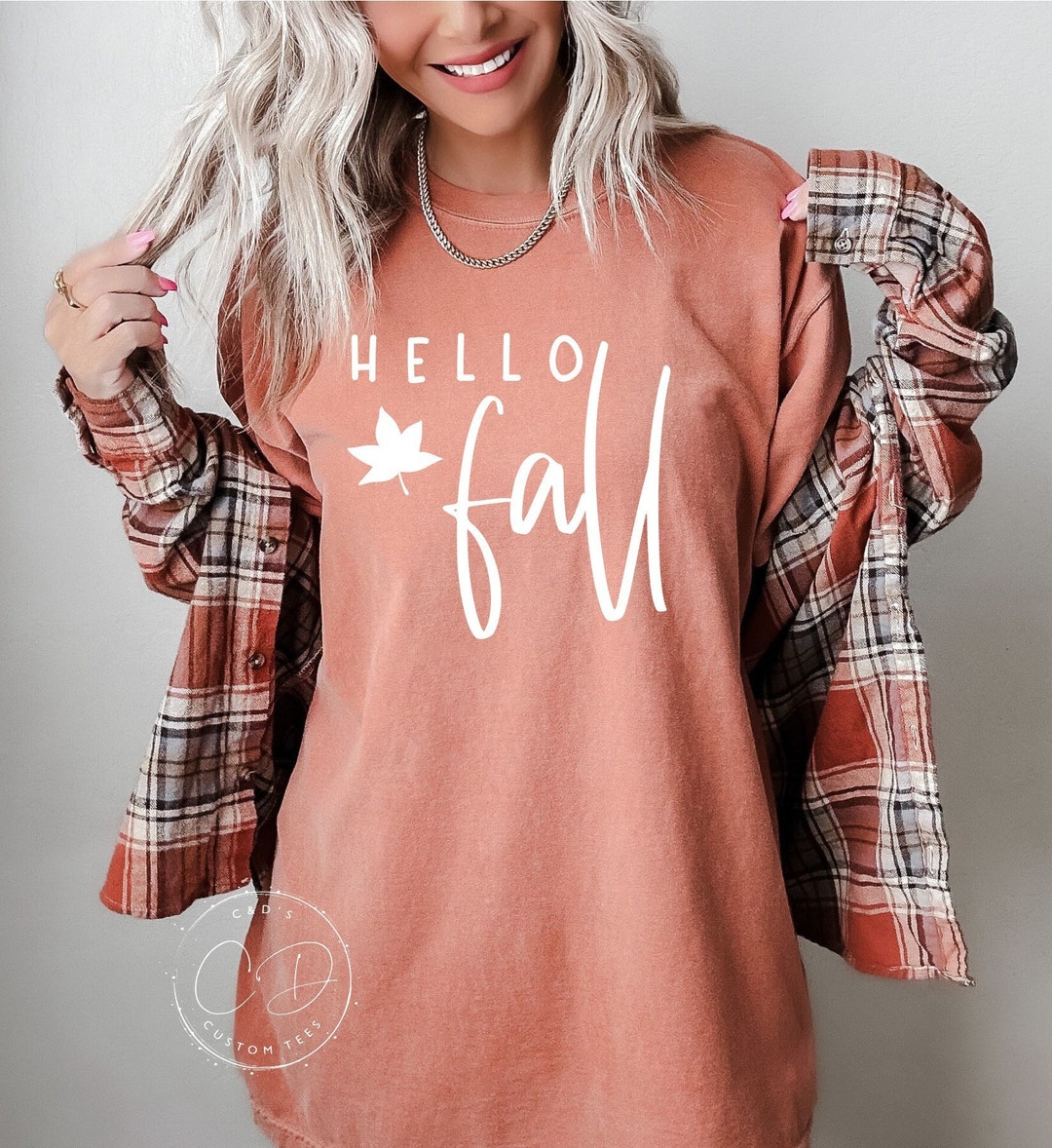 Hello Fall Shirt - Fall Tees - Comfort Color Tees - Halloween Tees ...