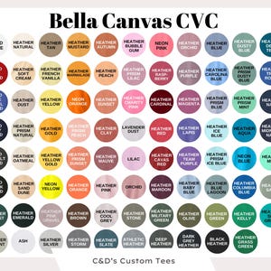 a color chart with the names of different colors