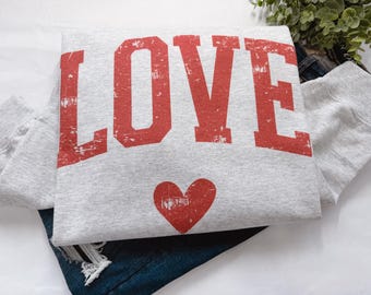 Sudaderas de San Valentín - Camisetas vintage de San Valentín - Camisetas de San Valentín para mujer - Camisetas de San Valentín - Camisetas con gráficos de moda