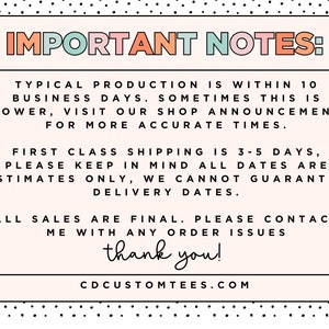 a pink and white sign that says important notes