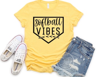 Camisetas de softbol - Camisetas con vibras de softbol - Camisetas de softbol - Camisetas para mamás - Camisetas para mamás deportistas - Camisetas para mamás - Camisetas para los fanáticos más grandes - Camisetas para el día del juego