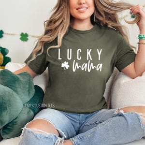 St Patrick&#39;s Day Shirt - Cute St Patrick&#39;s Day Tee - Lucky Mama Shirt - St Patty&#39;s Day - Matching Shirts - Lucky Shamrock Shirt - Clover Tee