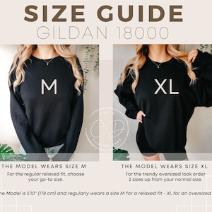 a women's size guide for a sweatshirt