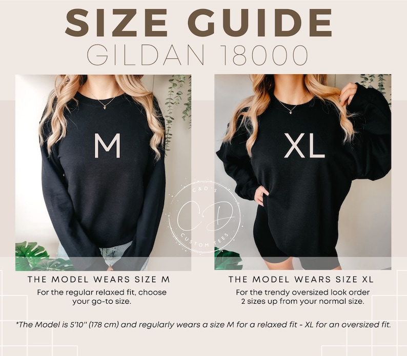 a women's size guide for a sweatshirt