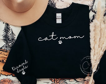 Cat Mom Sweatshirts - Custom Cat Mom Shirt - Cat Mom Shirts - Womens Sweatshirts - Cat Mom Tshirt - Cat Mom Gift - Cat Mom Tee - Cat Sweater