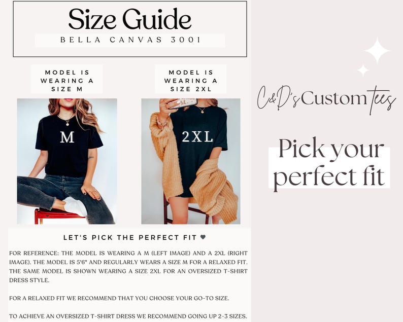 a women's size guide for a t - shirt
